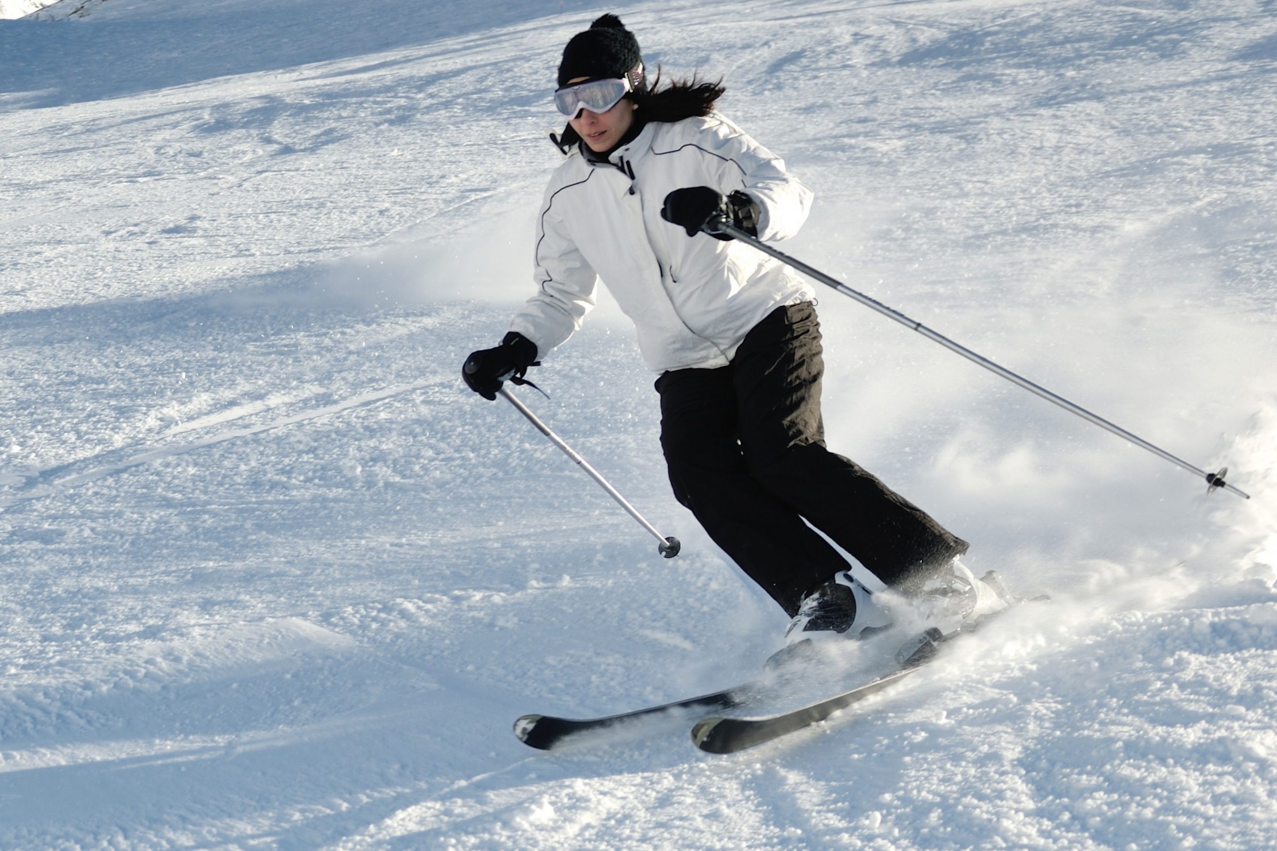 A woman skiing during a Maine Winter.